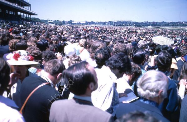 Crowd at 1972 Melbourne Cup, Flemington Racecourse, Melbourne